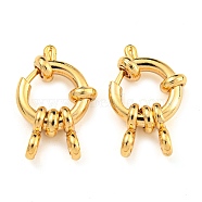 304 Stainless Steel Spring Ring Clasps, Ring, Real 24K Gold Plated, 10x4mm, Hole: 2.5mm(STAS-G190-17G-C-01)