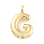Rack Plating Brass Pendants, Cadmium Free & Lead Free, Long-Lasting Plated, Real 18K Gold Plated, Letter G, 17x11.5x4.5mm, hole: 2.5mm(KK-C050-01G-G)
