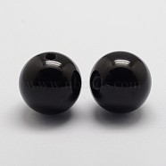 Natural Black Onyx Beads, Round, 20mm, Hole: 3~4mm(G-N0240-02)