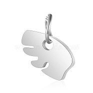 201 Stainless Steel Charms, Zuni Bear, Stainless Steel Color, 5x8x1mm, Hole: 2.5mm(STAS-S105-T622-1)