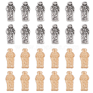 130Pcs 2 Colors Zinc Alloy Beads, Jesus, Mixed Color, 12.5x6x4mm, Hole: 1.6mm, 65pcs/color(FIND-HY0003-42)