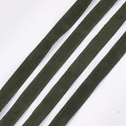 Faux Suede Fabric Ribbon, Polyester Ribbon, For DIY Hair Bow Making, Dark Olive Green, 10mm, about 100yards/roll(91.44m/roll)(OCOR-S115-04A)