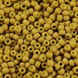TOHO Round Beads, Japanese Seed Beads, (1623F) Gold Lined Mustard Luster Matte , 11/0, 2.2mm, Hole: 0.8mm, about 1103pcs/10g(X-SEED-TR11-1623F)