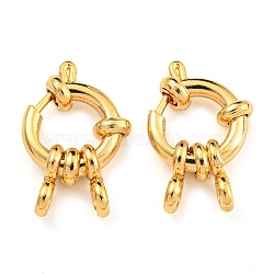 304 Stainless Steel Spring Ring Clasps, Ring, Real 24K Gold Plated, 10x4mm, Hole: 2.5mm(STAS-G190-17G-C-01)