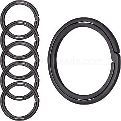 Olycraft Titanium Alloy Split Rings, Double Loops Jump Rings, Electrophoresis Black, 28x1mm, Inner Diameter: 21.5mm(FIND-OC0001-95)