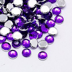 Imitation Taiwan Acrylic Rhinestone Cabochons, Faceted, Half Round, Blue Violet, 5x2mm, about 10000pcs/bag(GACR-A002-5mm-04)