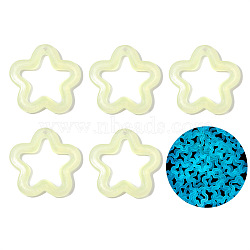 Luminous Acrylic Pendants, Star, Light Yellow, 30x30mm, Hole: 2mm, 10pcs/bag(PW-WG97976-02)