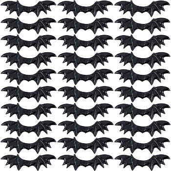 40Pcs Imitation Leather Evil Wings Ornament Accessories, for DIY Hair Accessories, Halloween Theme Clothes, Black, 38x125mm