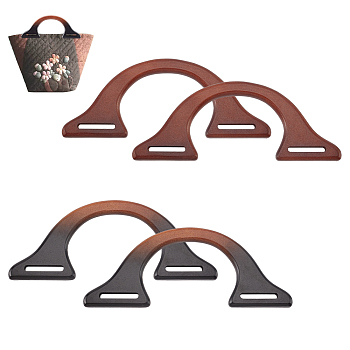 Elite 4Pcs 2 Colors 
Rubber Wood Bag Handles, Arch, Mixed Color, 8.5x21.8x0.9cm, 2pcs/color