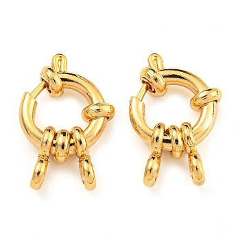 304 Stainless Steel Spring Ring Clasps, Ring, Real 24K Gold Plated, 10x4mm, Hole: 2.5mm