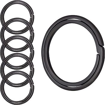 Olycraft Titanium Alloy Split Rings, Double Loops Jump Rings, Electrophoresis Black, 28x1mm, Inner Diameter: 21.5mm