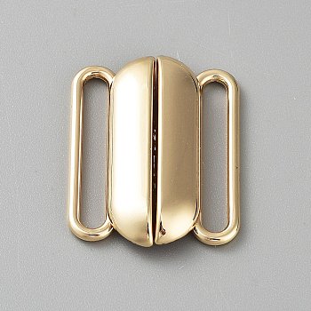 Alloy Bikini Clips, Bra Clasp Replacement Part, Lingerie Snap Closure, Golden, 25x20x4mm, Inner Diameter: 20x2.6mm
