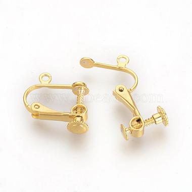 Brass Screw Clip-on Earring Findings(KK-R071-04G)-2