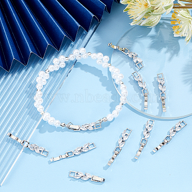 dicosmetic 10pcs fermoirs en laiton pour bracelet de montre en zircone cubique transparente(KK-DC0001-62)-6