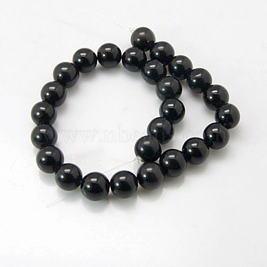Synthetic Black Stone Beads Strands(X-G-G088-12mm)-2