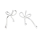 925 Sterling Silver Bowknot Stud Earrings(EJEW-P296-05S)-1