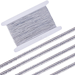 48 Yards Flat Nylon Elastic Cord/Band, with Rubber Inside, Webbing Garment Sewing Accessories, Light Grey, 3mm(EC-GF0001-37A)
