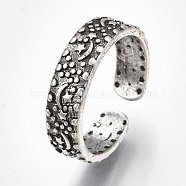 Alloy Cuff Finger Rings, Wide Band Rings, Antique Silver, Size 7, 17mm(RJEW-T006-28)