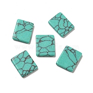 Synthetic Turquoise Cabochons, Dyed, Rectangle, 13~13.5x10~11x2~2.5mm(G-G075-07)