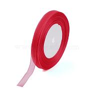 Organza Ribbon, Red, 3/8 inch(10mm), 50yards/roll(45.72m/roll), 10rolls/group, 500yards/group(457.2m/group)(RS10mmY-260)