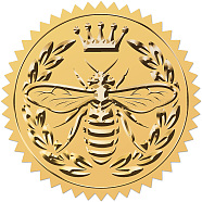 Self Adhesive Gold Foil Embossed Stickers, Medal Decoration Sticker, Bees, 5x5cm(DIY-WH0575-005)