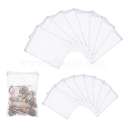 ARRICRAFT 16Pcs 2 Style Polyester Filter Bag, with Zipper, Rectangle, White, 20~30x14.5~19x0.05cm, 8pcs/style(ABAG-AR0001-01)