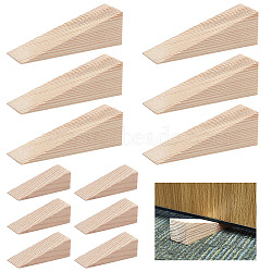 12Pcs 2 Style Solid Wood Door Stopper, Wedge Window/Door Stops, for Home Office, Triangle, Mixed Color, 20~108x40~51x15~39mm, 6pcs/style(WOOD-NB0002-02)