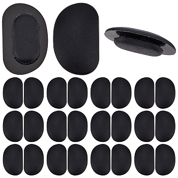 48Pcs Silicone Eyeglass Nose Pads, for Glasses Accessories, Oval, Black, 9x15x4mm