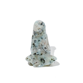 Natural Sesame Jasper Sculpture Display Decorations, for Home Office Desk, Goddess Gaia, 37mm