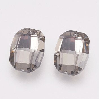 K9 Glass Rhinestone Pendants, Imitation Austrian Crystal, Faceted, Rectangle, Satin, 18.5~19x14x8mm, Hole: 1.6mm