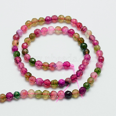 Chapelets de perles rondes en agate naturelle à facettes(X-G-E318D-4mm-02)-2
