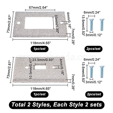 AHADEMAKER 4 Sets 2 Style Plastic Rhinestone Receptacle Outlet Wall Plate(AJEW-GA0005-41)-2