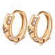 Real 18K Gold Plated Ring Brass Rhinestone Huggie Hoop Earrings(EJEW-EE0001-114)-1