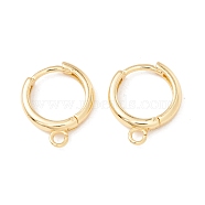 Brass Hoop Earring Findings, with Horizontal Loops, Cadmium Free & Lead Free, Long-Lasting Plated, Real 18K Gold Plated, 17x13.5x3mm, Hole: 1.8mm, Pin: 1mm(KK-P217-22G)