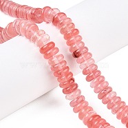 Cherry Quartz Glass Beads Strands, Rondelle, 10x4mm, Hole: 1mm, about 50pcs/strand, 7.68~8.2''(19.5~20.5cm)(G-T138-59)