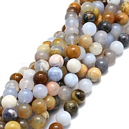 Natural Chalcedony Beads Strands, Round, 10mm, Hole: 1mm, about 40pcs/strand, 15.55''(39.5cm)(G-E576-11C)