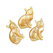 Natural Yellow Shell Cabochons, Cat Shape, 21x14x2.5mm(SSHEL-N038-05B)