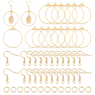 DIY Big Circle Drop Earrings Makinig Kit, Including 304 Stainless Steel Pendants & Earring Hooks & Jump Rings, Golden, 90Pcs/box(DIY-UN0004-08)