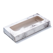 Olycraft 20 Pcs 2 Colors Paper Folding Boxes, Empty Eyelash Packaging Box, with Clear Window, Rectangle with Marble Pattern, Mixed Color, 4-3/8x2 inch(11x5.2cm), 10pcs/color(CON-OC0001-30)