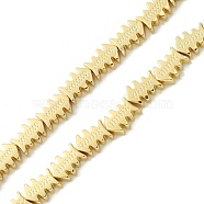 Electroplated Synthetic Non-Magnetic Synthetic Hematite Beads Strands, Fish, Light Gold Plated, 7.5~8x5.5x2.5mm, Hole: 0.7mm, about 53pcs/strand, 16.06''(40.8cm)(G-I360-Q01-02)