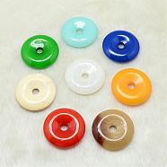 Resin Pendants, Donut/Pi Disc, Mixed Color, 50x8.5~9mm, Donut Width: 21mm, Hole: 8mm(RESI-T002-50mm-M)
