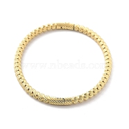 304 Stainless Steel Grooved Hinged Bangles, Real 14K Gold Plated, Inner Diameter: 2-3/8x2 inch(6.05x5.1cm)(BJEW-P313-01G)
