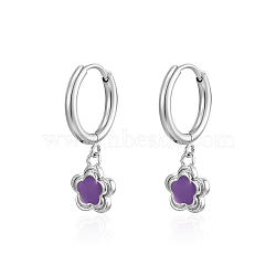 Non-Tarnish Stainless Steel Flower Dangle Earrings for Women(BI5693-2)