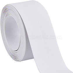 PVC Plastic Waterproof Edge Banding, Adhesive Veneer Edge Trim for Kitchen Sink, Toilet Seam, Corner, White, 36x0.9mm, 3.2m/roll(AJEW-WH0009-13B)