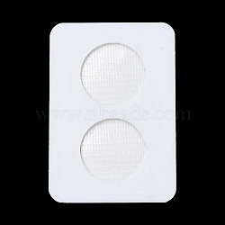 2-Hole Acrylic Pearl Display Board Loose Beads Paste Board, with Adhesive Back, White, Rectangle, 4.85x3.35x0.15cm, Inner Size: 1.7cm in diameter(ODIS-M006-01B)