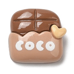 Food Theme Opaque Resin Imitation Food Decoden Cabochons, Peru, Chocolate, Heart, 19x21x10mm(RESI-E044-02C)