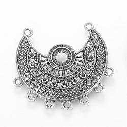 Tibetan Style Alloy Link Rhinestone & Tray Settings, Cadmium Free & Lead Free, Antique Silver, Tray: 7.5mm, Fit for 1mm Rhinestone, 39x43x3mm, Hole: 2mm, about 130pcs/1000g(TIBE-S302-27AS-LF)