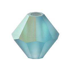 Preciosa&reg Crystal Beads, Czech Crystal, Bicone(451 69 302 Rondelle), 60100 20019 Indicolite AB Matt, 6mm, Hole: 1mm(X-PRC-BA6-60100-20019)