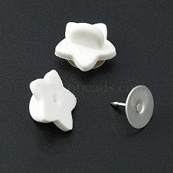 PVC Cup, with Flat Head Pins, Star, White, 13.5x14x8mm(FIND-WH0065-03B)