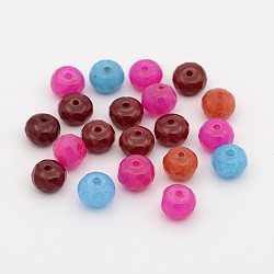 Natural Jade Beads, Dyed, Faceted, Rondelle, Mixed Color, 6x4~5mm, Hole: 1mm(X-G-R171-4x6mm-M)